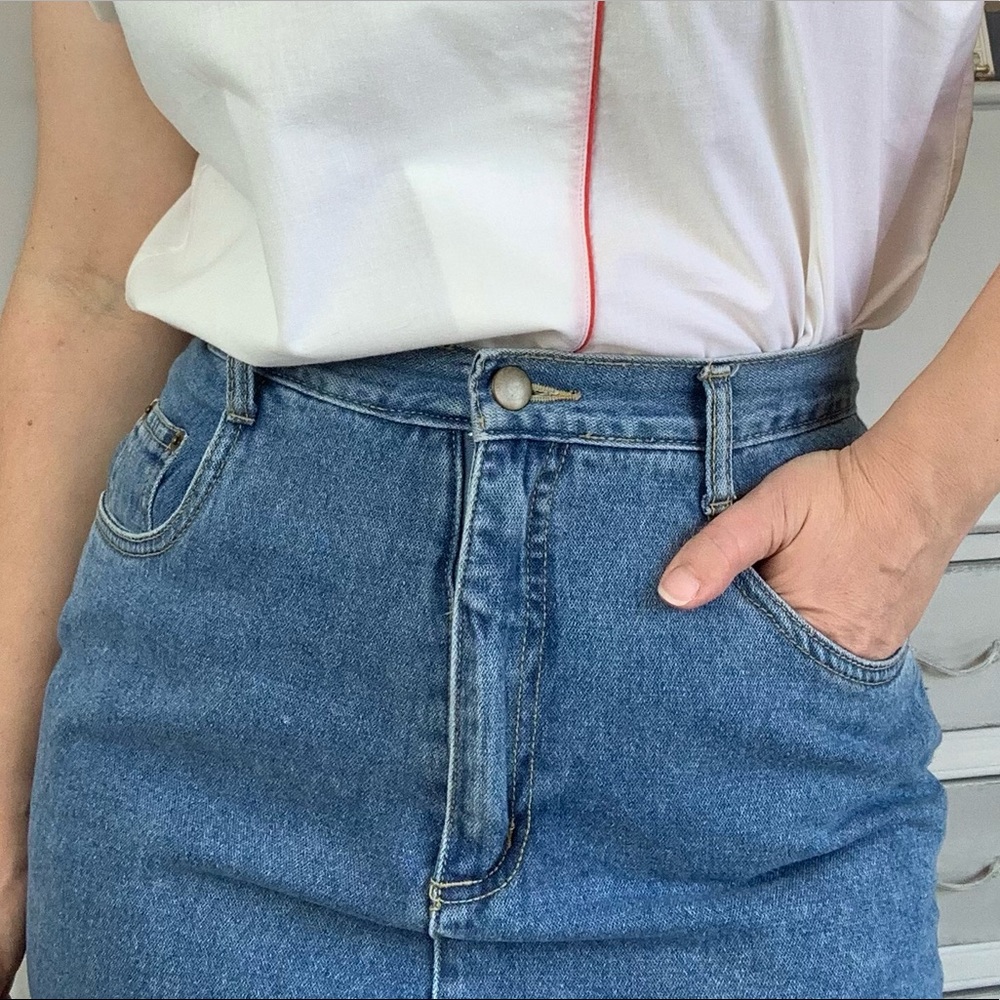 Vintage Runaway Bay Denim Skirt Sz 10 - Picture 4 of 12